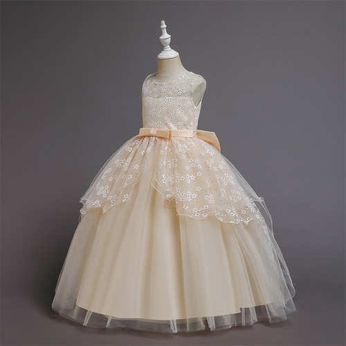 Kids Girls Christmas Party Long Dress Evening Prom Girls Formal Princess Gown - Picture 35 of 39