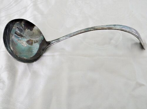 *ANTIQUE LADLE SPOON SILVER PLATE 11 INCHES LONG EPNS A1 SHEFFIED ENGLAND - Picture 1 of 5