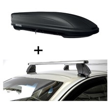 Dachbox MAA400L matt+Dachträger K1P Alu für für VW Polo III 6N 3-5Türer 95-99