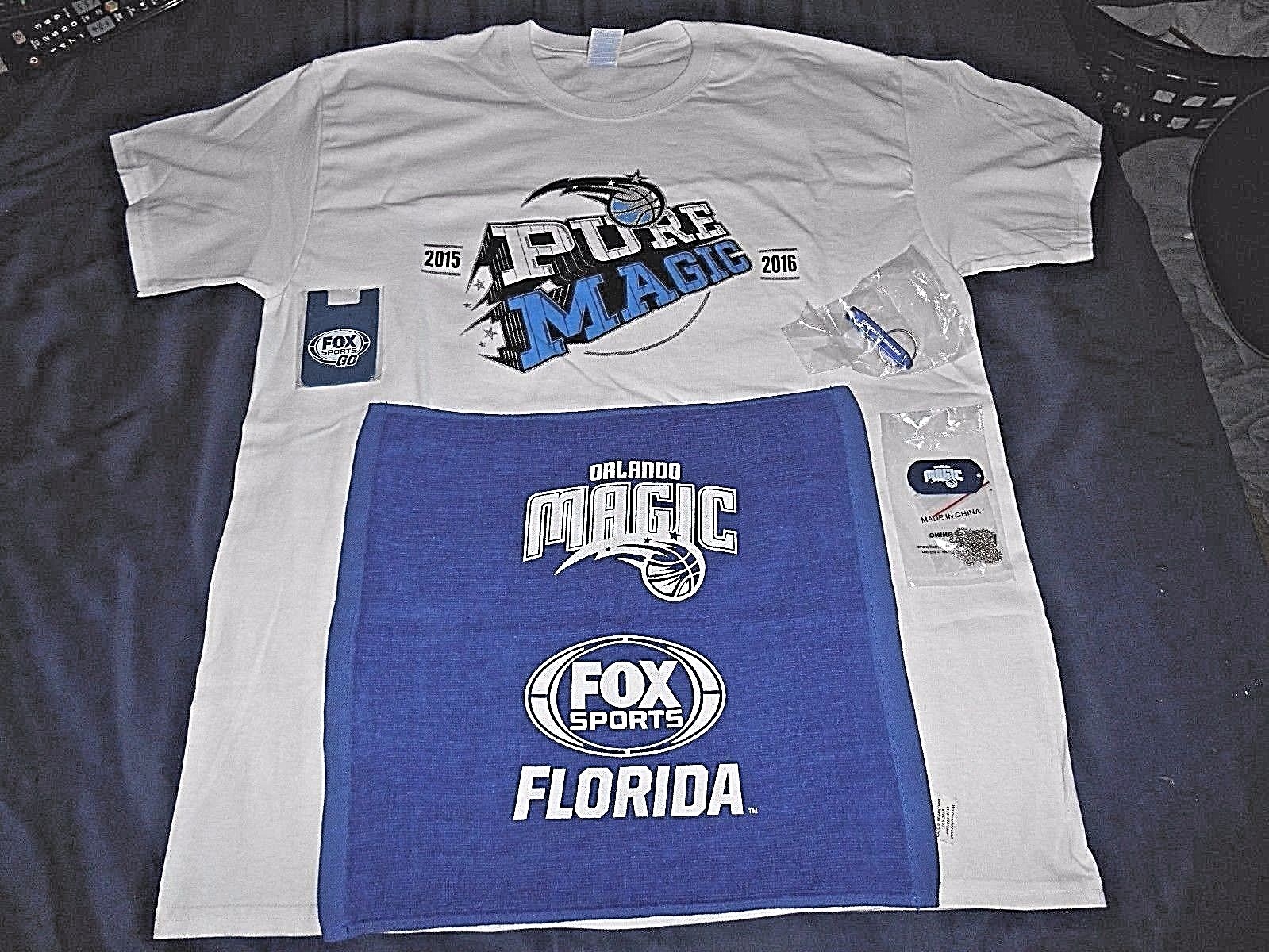 ORLANDO MAGIC FOX SPORTS FAN PACK T SHIRT, TOWEL, DOG TAG, OPENER
