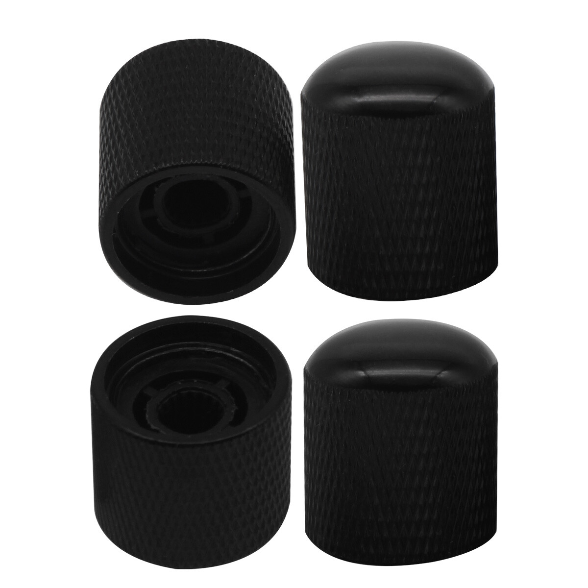 FLEOR 4PCS Dome Metal Guitar Knobs Volume Tone Control Knobs Silver 4