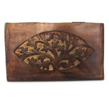 Wood Tree of Life Chest NEW 8.5" Handmade Carved Wooden Trinket Box