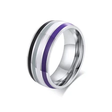 Ring Color 8mm Men's Same Color Flag Ring Foreign Trade Jewelry Wholesale Rainbo