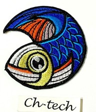 FISH PATCH EMBROIDERED IRON ON SEW CLOTH CARTOON DRESS SEA JACKET JEANS BADGE
