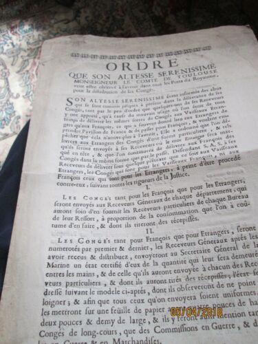 Ordnung Donne By SAS Der Graf Von Toulouse, Auto Katalog Alle Conges Marine 1696 - Bild 1 von 7