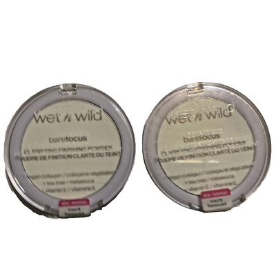 2X Wet n Wild Bare Focus Finish Setting Powder #1114478 Translucent + BRUSH