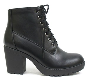 ankle combat boots with heel