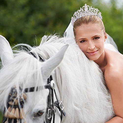 Didder Silver Crystal Tiara Crowns for Women Girls Elegant Princess Crown wit... - Picture 5 of 7