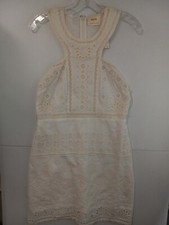 Maeve Anthropologie sz 6 White Lace High Neck Mini Dress NWT $270