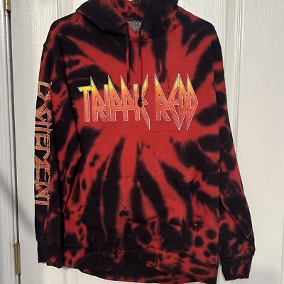 Trippie Redd Excitement Tour Red/Black Tie Dye Hoodie Sweatshirt Men s Large
