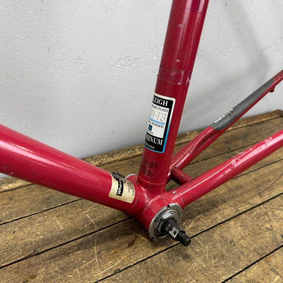 Juego de cuadro vintage Raleigh Technium 420 50 cm pequeño EE. UU. 700c rojo 126 años 80 aleación Foto 3 de 4