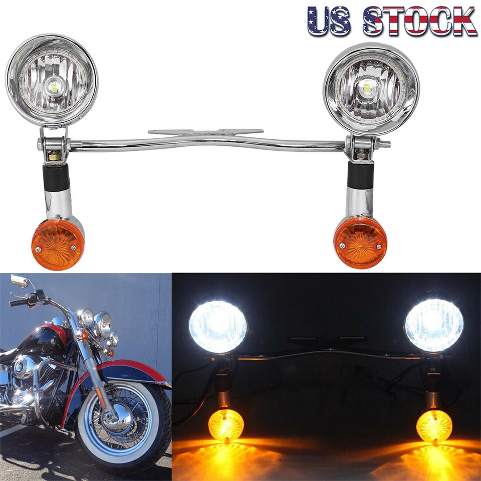 Luces de conducción señales de giro aptas para Kawasaki Vulcan 800 1500 1600 1700 2000 Foto 2 de 4