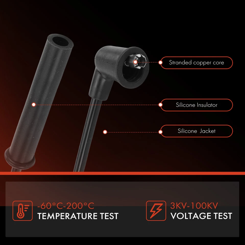 Juego de 9 cables de bujía para Jeep Gladiator 1965-1967 Wagoneer Lincoln Mark IV Foto 4 de 4