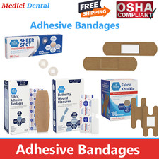 Fabric Adhesive Bandages Sterile Multiple Sizes, Fingertip, Knuckle, X-Lrg, Spot