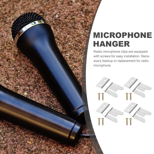 4 Pcs Microphone Hanger Mikrofonhaken Clip Zur Mikrofonhalterung Mikrofon-Clip - Zdjęcie 6 z 12
