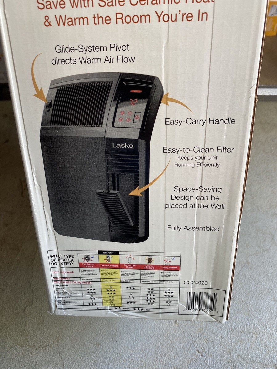 Lasko 1500W Cyclonic Digital Ceramic Heater CC24920 Touch Controls-See Note  46013777720 | eBay
