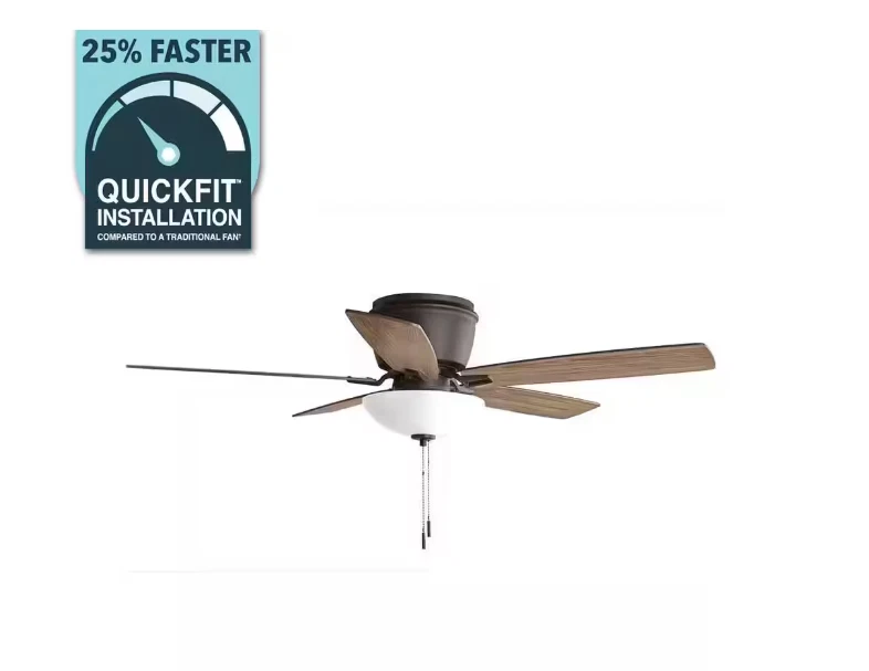 Hampton Bay Melrose 52 in. Indoor LED Hugger Bronze Dry Rated Ceiling Fan - Image 3 of 4