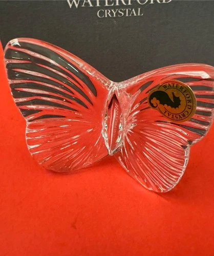 STUNNING VTG WATERFORD Crystal clear  butterfly figurine 325"L