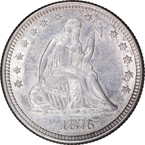 1876 25c Seated Liberty Quarter ~ AU/UNC Details