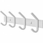 White Coat Rack Wall Mount – 12 Inch Stainless Steel Hook Rail with 4 Heav