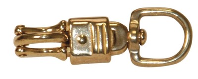 Jeffers Round Eye Brass Panic Snap, 3/4 W x 3-5/8 L, Solid Brass Quick Release