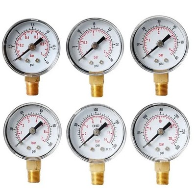 40mm Pressure Gauge 1/8 BSPT Bottom Mount Air Water Fuel Liquid Gauge Meter