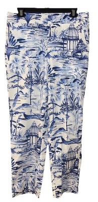 J. Mclaughlin Regent Pants SeaForth Off White Navy Size L  MSRP $198 NWT 