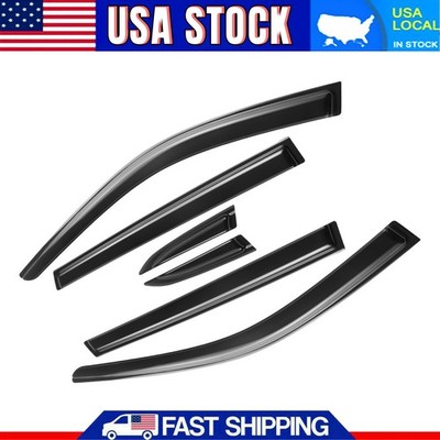 6pcs Window Visor Rain Guards For Honda CR-V 2023-2025 Black Tape-on