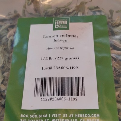 Monterey Bay Herb Co. Lemon Verbena Leaves Leaf Form 227 g (1/2 lb)