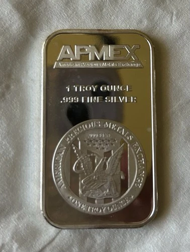 1 oz .999 Fine Silver Bar Produced by APMEX (American Precious Metals Exchange)