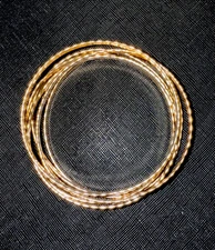 6 Pieces Preowned Gold Accent Bangle Bracelet Only Used In Theatre Performance