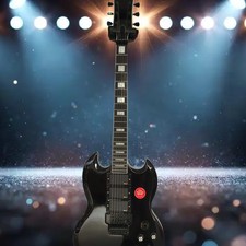 Electric Guitar SG Black Solid Mahogany Body&Neck H-H-H Pickup Floyd Rose Bridge
