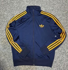 Adidas Originals Firebird Track Jacket Navy Yellow Size M Vintage Style Excellen