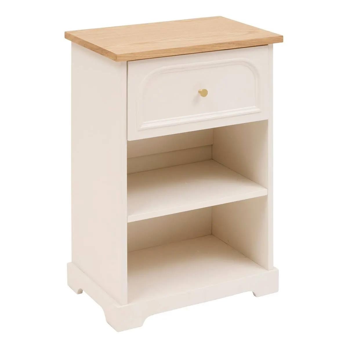 Table de chevet Mohéa 67cm beige dotée d'un grand tiroir de rangement