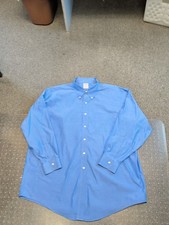 MENS BROOKS BROTHERS LONG SLEEVE NON IRON BLUE BUTTON DOWN SHIRT SIZE 18-34
