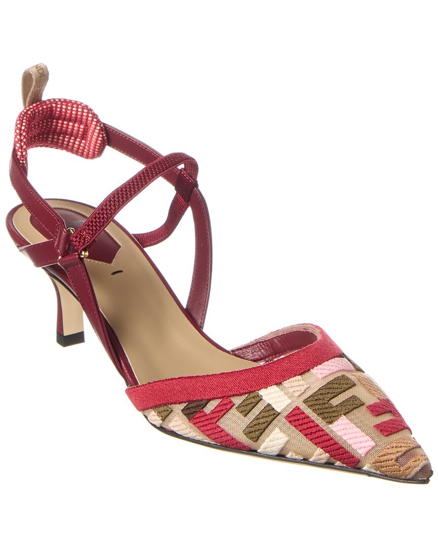 Женские босоножки Fendi Ff Colibri Lite из средней сетки и кожи Mule Красный 36 161190₽