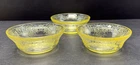 Hazel Atlas Yellow Florentine Poppy Depression Glass Bowls 4 1/2” Set Of 3