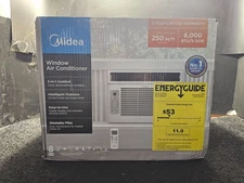 Midea EasyCool Window Air Conditioner with Remote, 6,000BTU/250sq.ft.