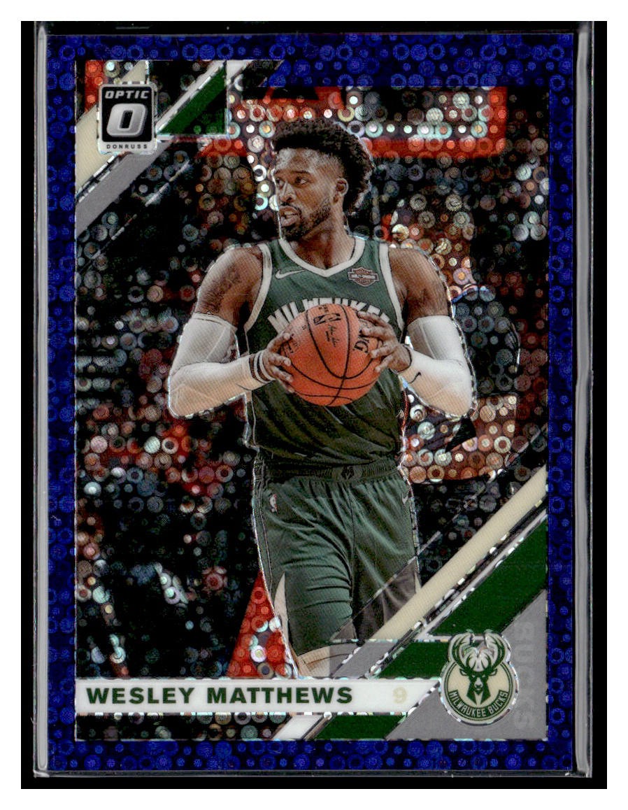 2019-20 Donruss Optic #61 Wesley Matthews Blue Disco /95 Milwaukee Bucks