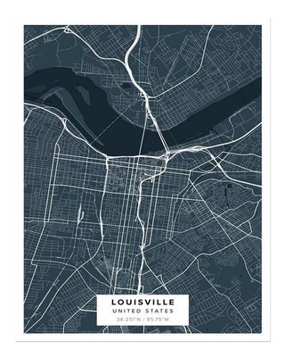 Louisville Stadtkarte Wandkunst Modernes Urbanes Design Stadtkarte Wan