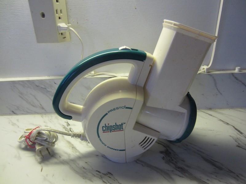 Vintage Presto Chip Shot Potato Chipper- Food Processor- Slicer- Ripple Blade