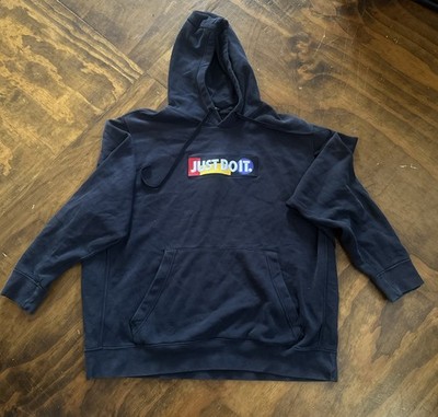 Nike Just Do It Color Block Hoodie   Men s XXL   Black   Embroidered Logo