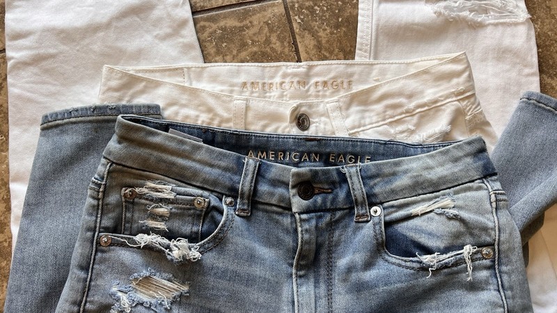 2 American Eagle Women's Jegging Super Hi Rise Curvy Mom Jeans Sz 6 Lot