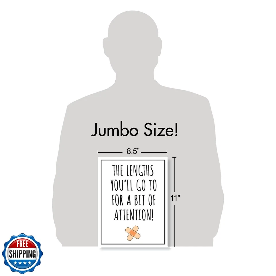 NobleWorks - Jumbo Funny Get Well Greeting Card 8.5 x 11 Inch with Envelope ( - Image 2 of 4