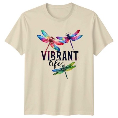 Vibrant Life Dragonfly Graphic Nature Lover T-Shirt
