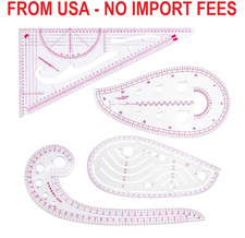 Fashion Clear Metric Sewing Ruler Set, French...