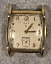 1950 Vintage 10K Rolled Gold Plate Elgin Wristwatch, Running Well, Grade: 554