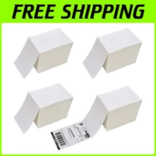 4000 Fanfold 4x6 Shipping Labels - White, Permanent Adhesive