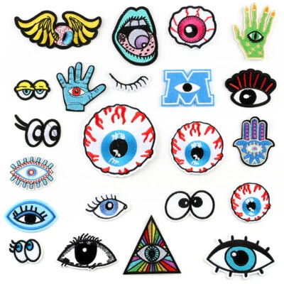 DIY Eye's Badge Patch Embroidered Sew Iron On Patches Badge Fabric Applique New - Image 1 of 4