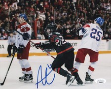 Team Canada Alexis Lafreniere Signed Autographed 8x10 IIHF Photo JSA COA #15